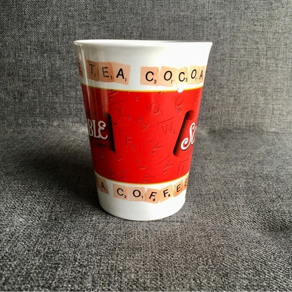 Novelty Scrabble Game Mug, White, Red, 11 oz